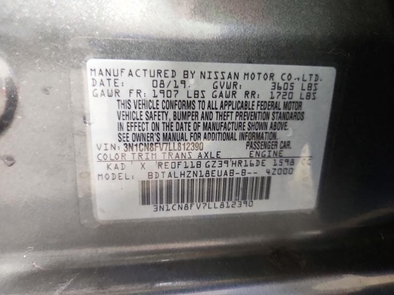 2020 NISSAN VERSA SR 12