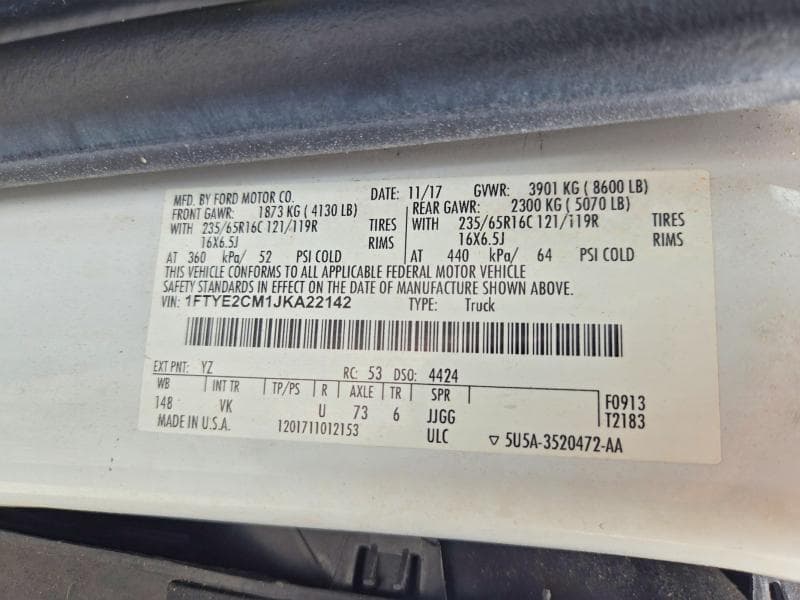 2018 FORD TRANSIT T-150 12