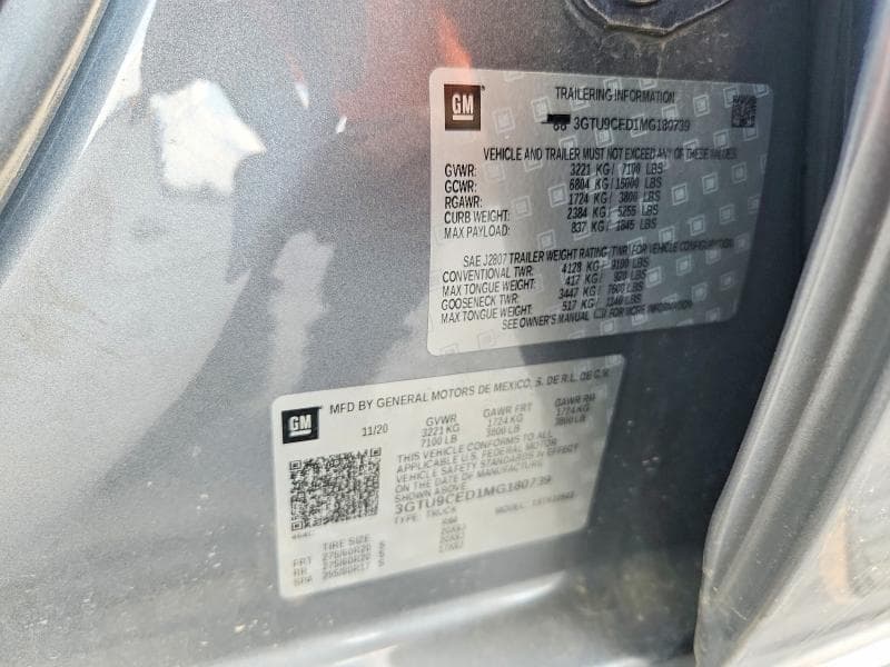 2021 GMC SIERRA K1500 ELEVATION 12