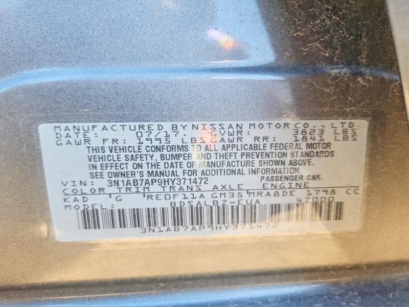 2017 NISSAN SENTRA S 12