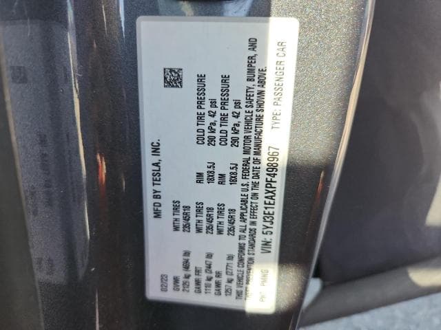 2023 TESLA MODEL 3 12