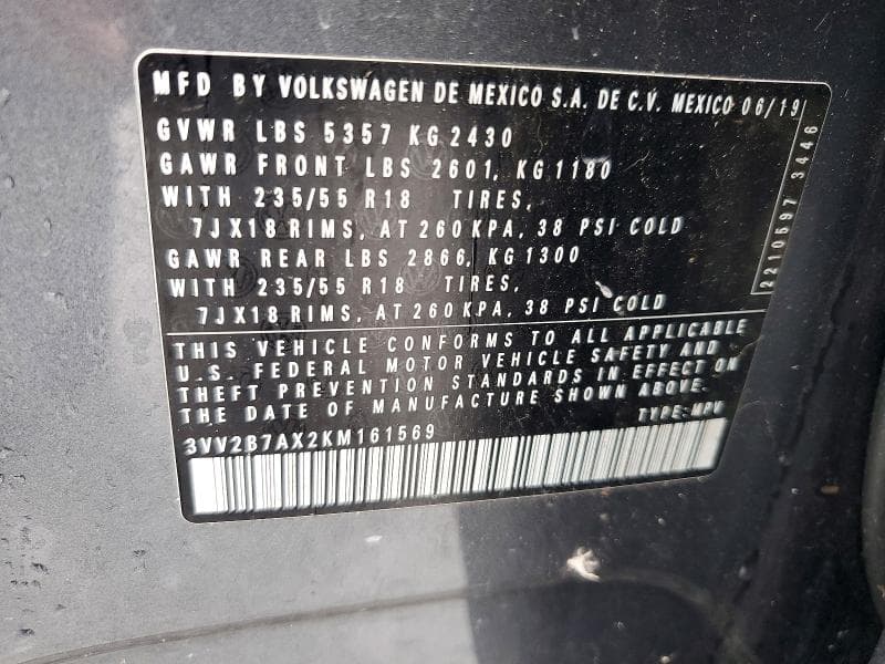 2019 VOLKSWAGEN TIGUAN SE 14