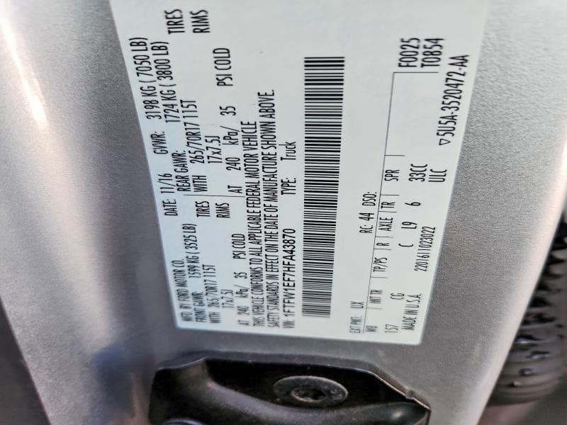 2017 FORD F150 SUPERCREW 13