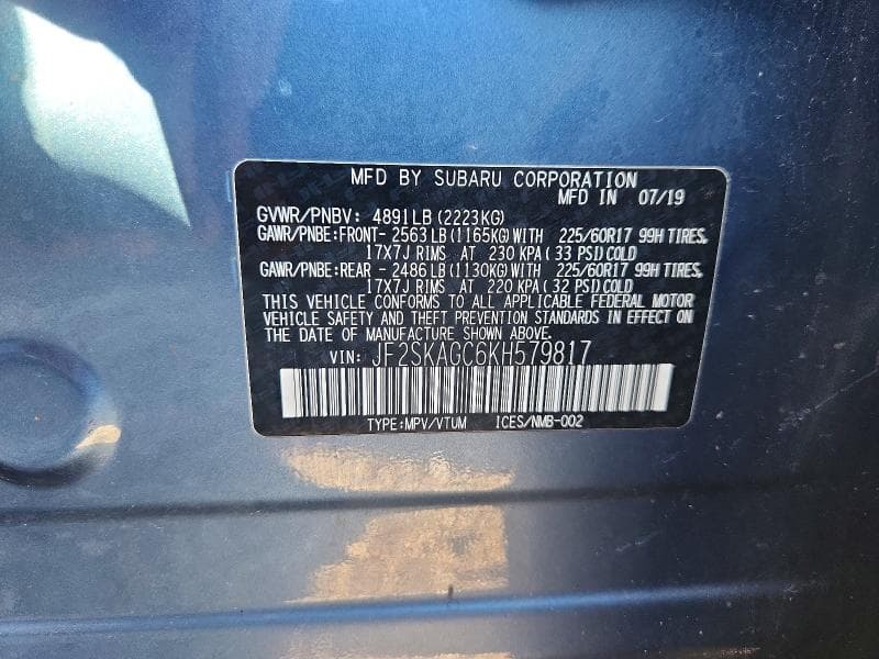 2019 SUBARU FORESTER PREMIUM 13
