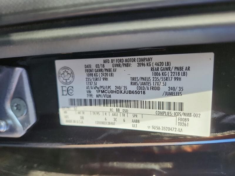 2018 FORD ESCAPE SEL 13
