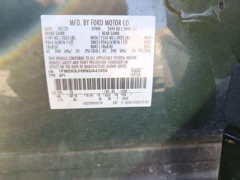 2022 FORD EXPLORER TIMBERLINE 12