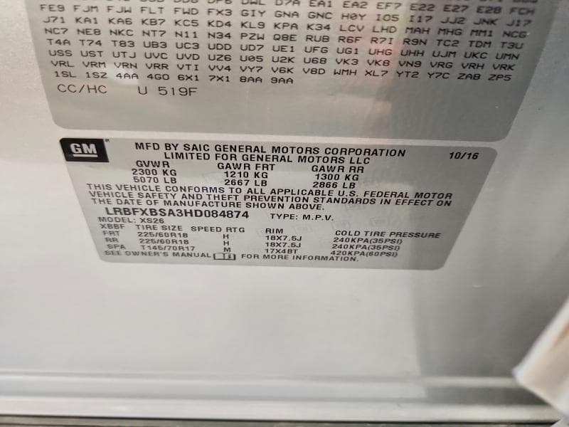 2017 BUICK ENVISION ESSENCE 14