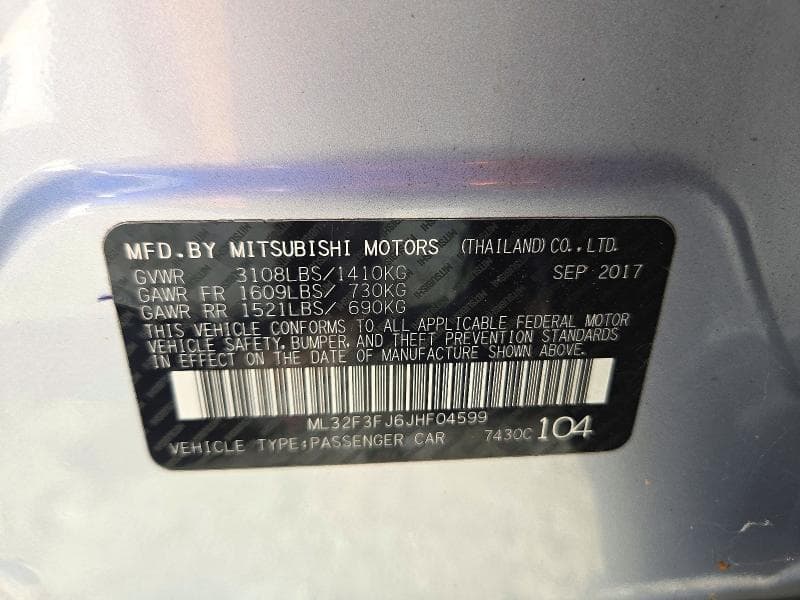 2018 MITSUBISHI MIRAGE G4 ES 12