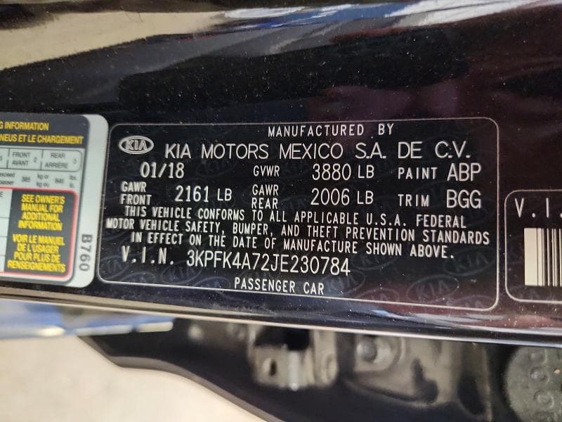 2018 KIA FORTE LX 12
