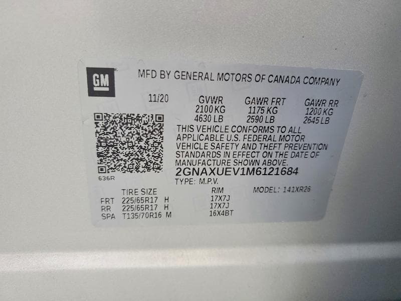 2021 CHEVROLET EQUINOX LT 13