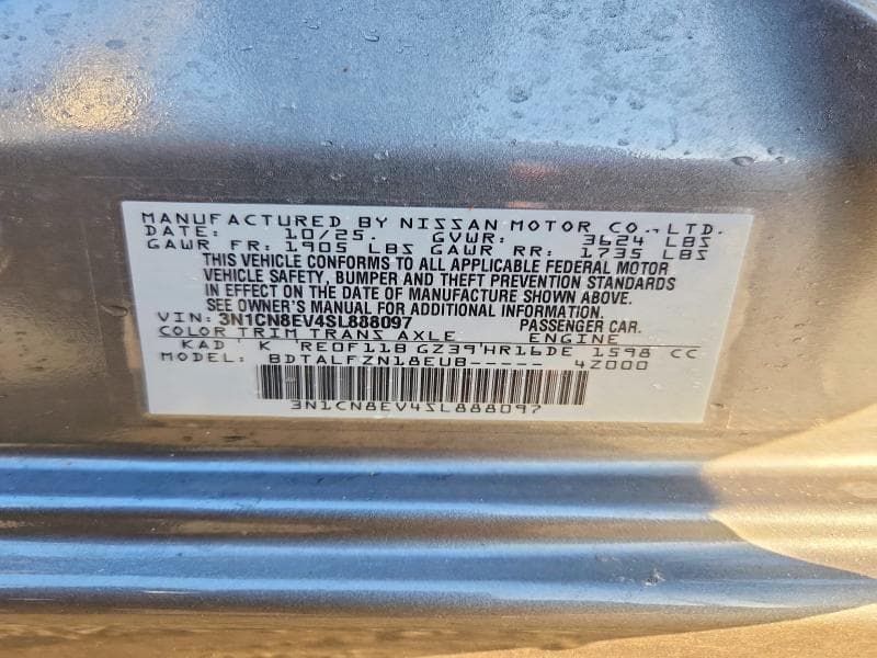 2025 NISSAN VERSA SV 12