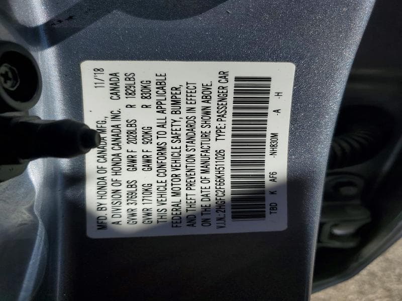 2019 HONDA CIVIC LX 12