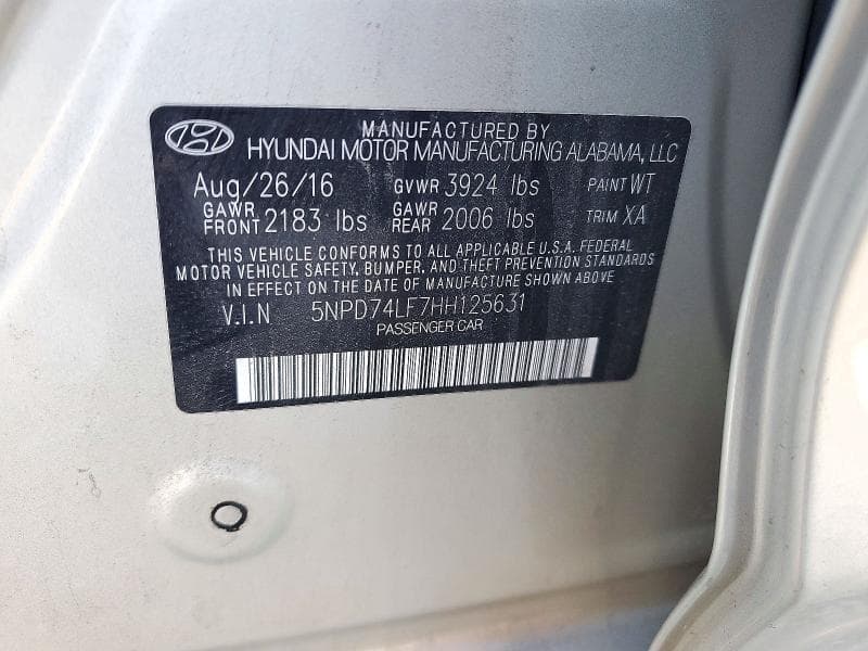 2017 HYUNDAI ELANTRA SE 12