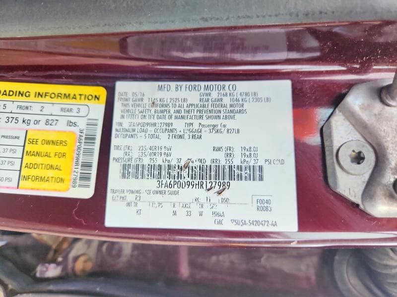 2017 FORD FUSION TITANIUM 12