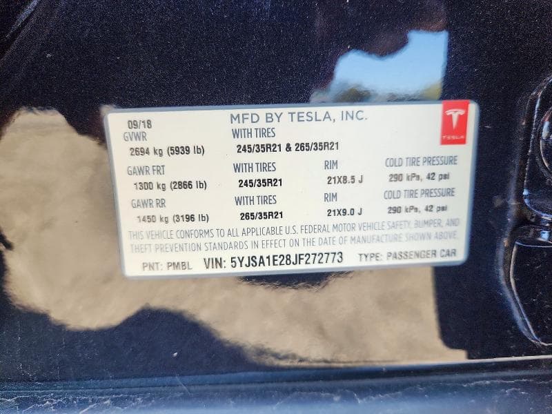2018 TESLA MODEL S 13