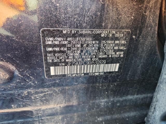 2019 SUBARU FORESTER SPORT 13