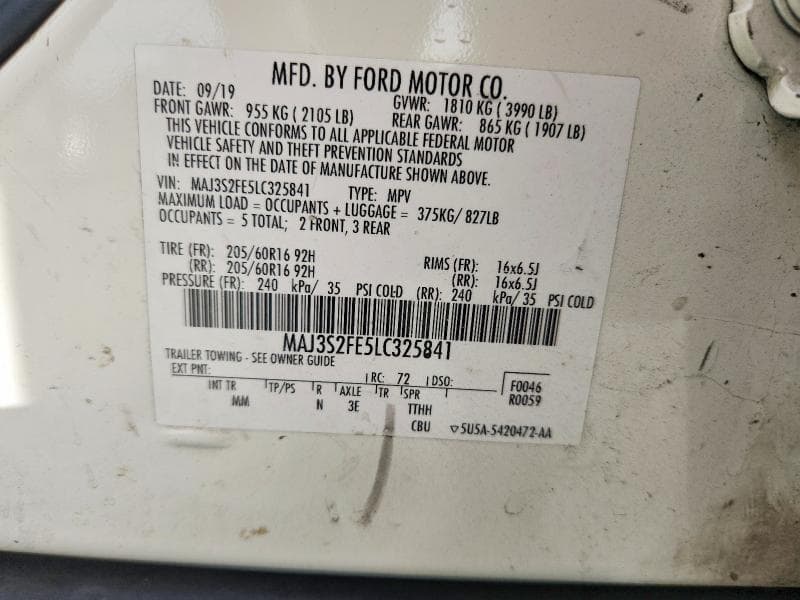 2020 FORD ECOSPORT S 12