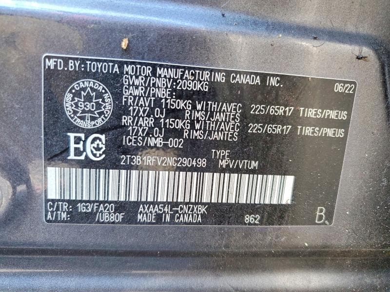 2022 TOYOTA RAV4 LE 13