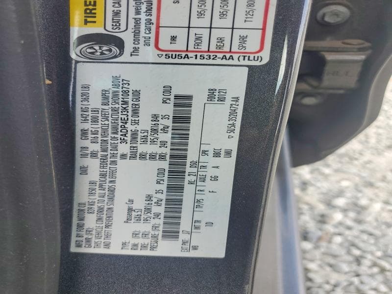 2019 FORD FIESTA SE 13