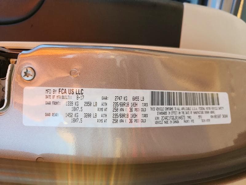 2018 CHRYSLER PACIFICA TOURING PLUS 13