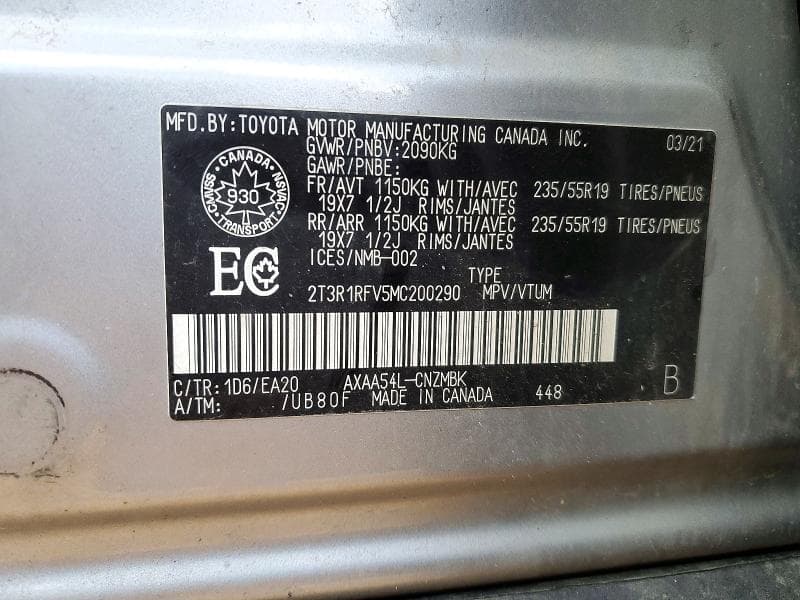 2021 TOYOTA RAV4 XLE 13