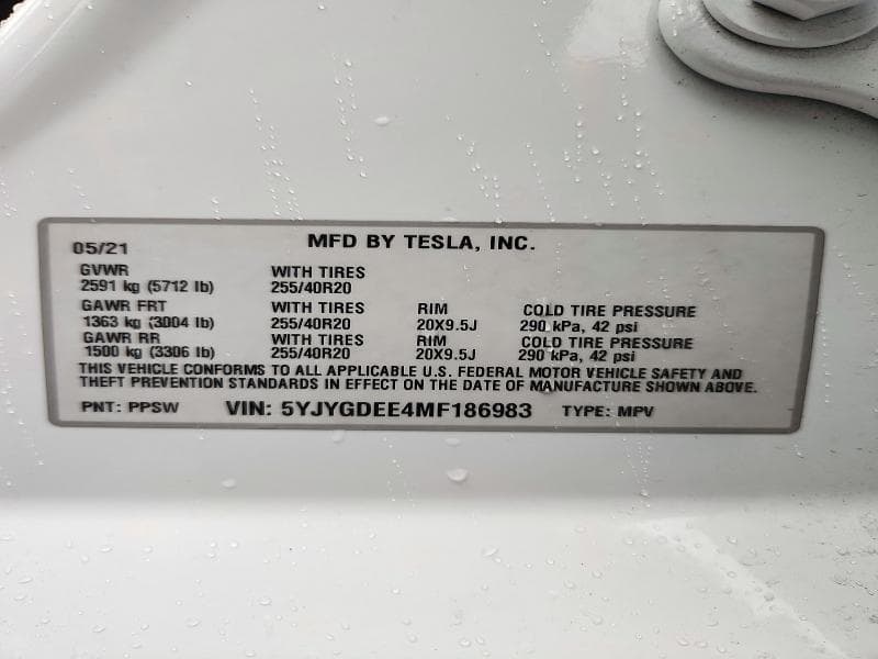 2021 TESLA MODEL Y 12
