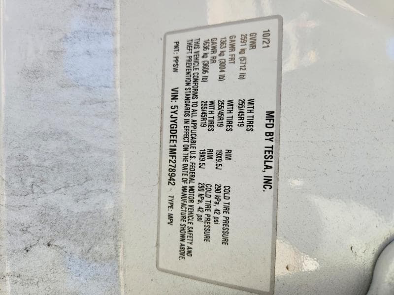 2021 TESLA MODEL Y 13