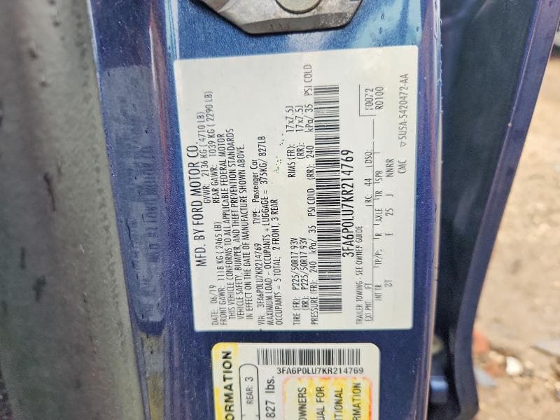 2019 FORD FUSION SE 12