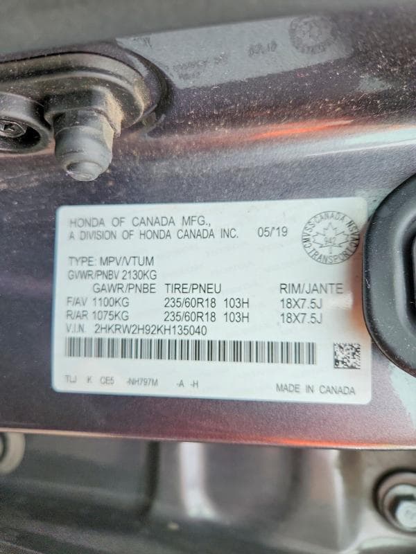 2019 HONDA CR-V 13