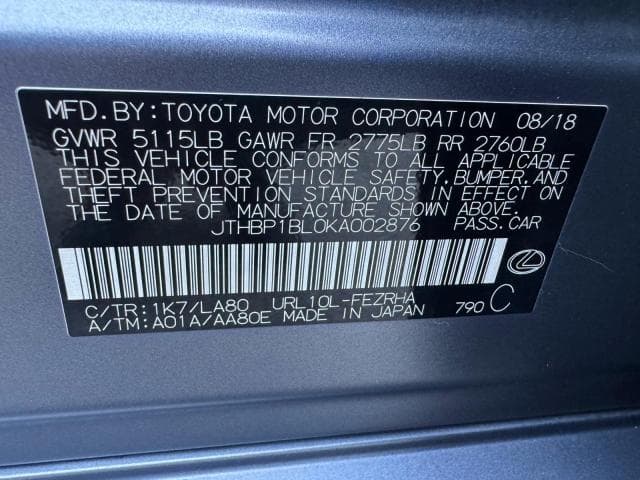 2019 LEXUS GS F BASE 13