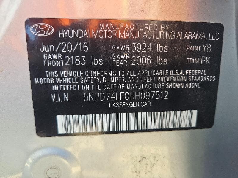 2017 HYUNDAI ELANTRA SE 12