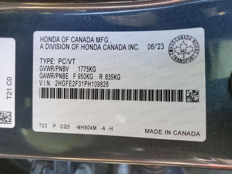 2023 HONDA CIVIC EX 12