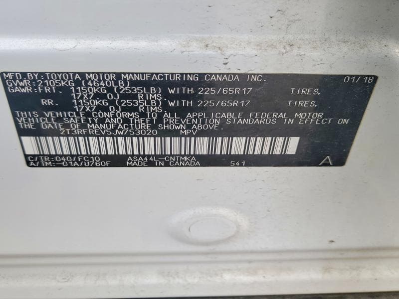 2018 TOYOTA RAV4 XLE 12