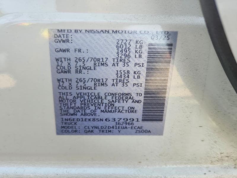 2025 NISSAN FRONTIER PRO-4X 12