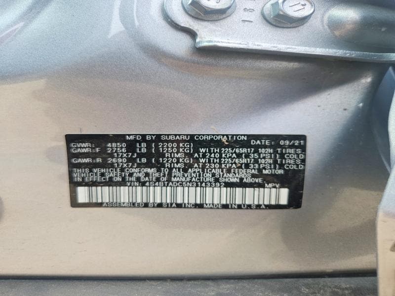 2022 SUBARU OUTBACK PREMIUM 12