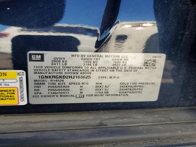 2017 CHEVROLET TRAVERSE LT 12