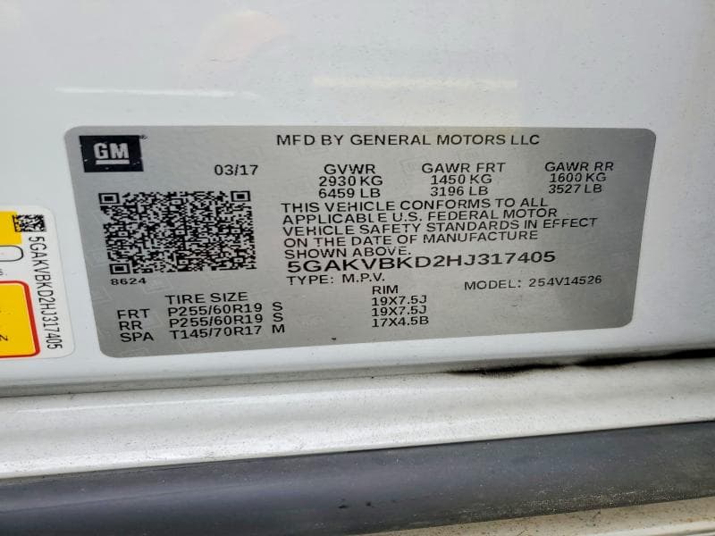 2017 BUICK ENCLAVE 13