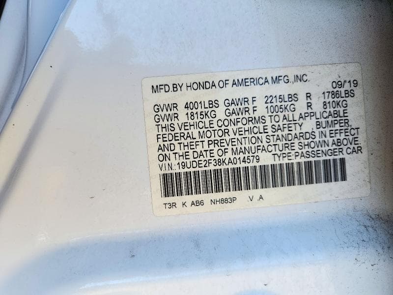 2019 ACURA ILX 12