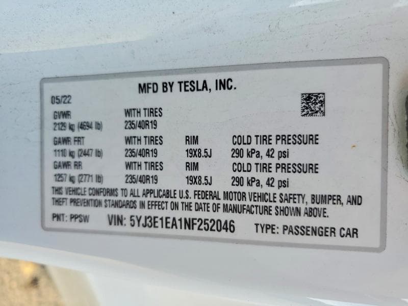 2022 TESLA MODEL 3 13