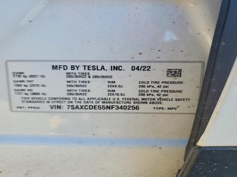 2022 TESLA MODEL X 14