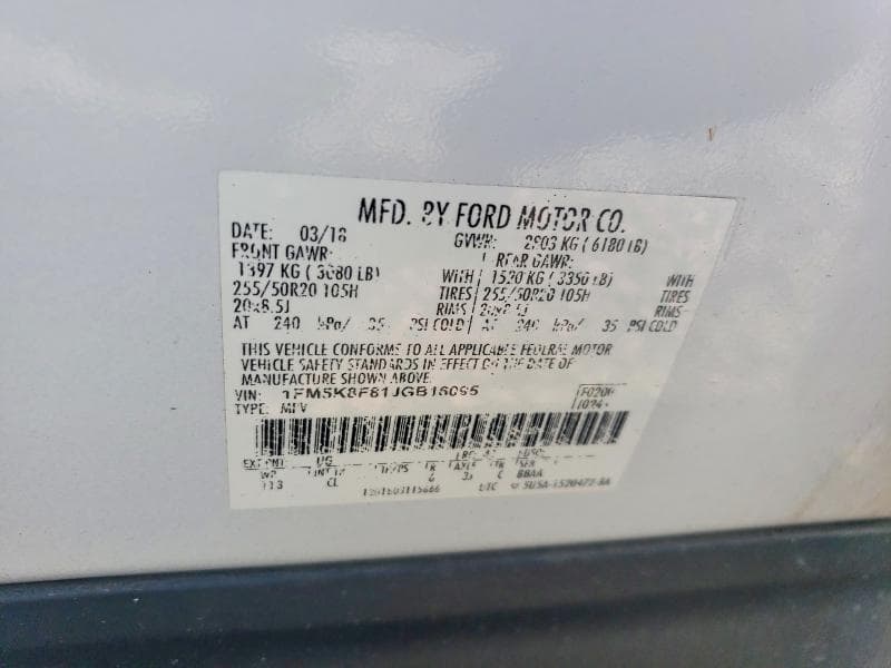 2018 FORD EXPLORER LIMITED 13