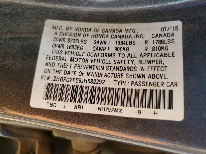 2018 HONDA CIVIC LX 12