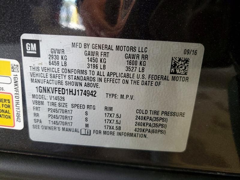 2017 CHEVROLET TRAVERSE LS 13
