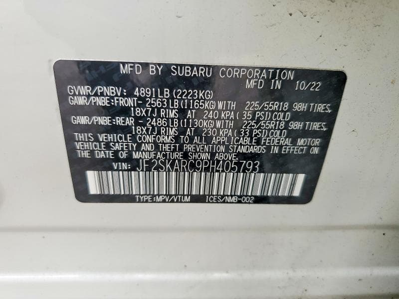 2023 SUBARU FORESTER TOURING 14