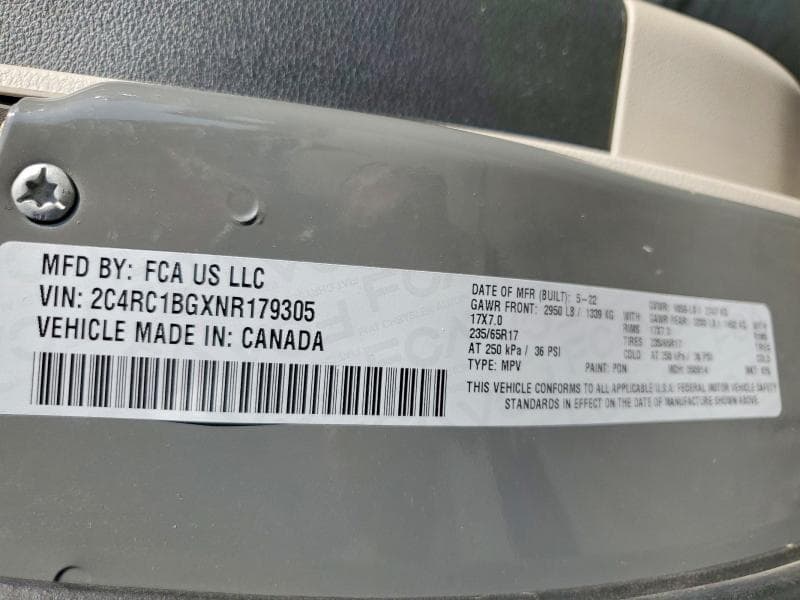 2022 CHRYSLER PACIFICA TOURING L 13