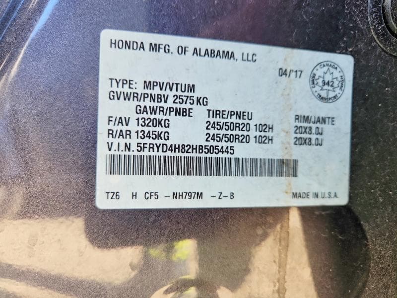 2017 ACURA MDX ADVANCE 14