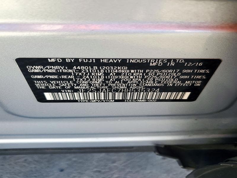 2017 SUBARU FORESTER 2.5I PREMIUM 12