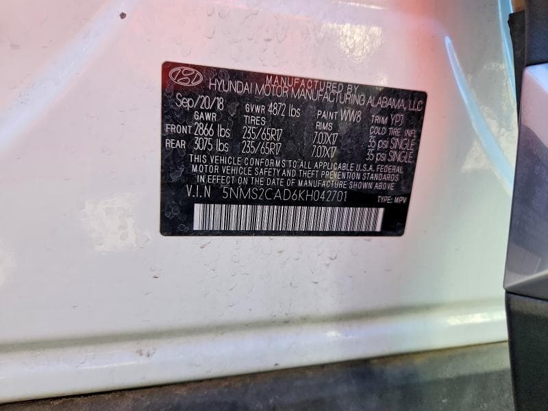 2019 HYUNDAI SANTA FE SE 12