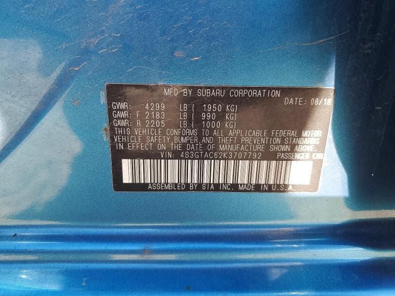 2019 SUBARU IMPREZA PREMIUM 13