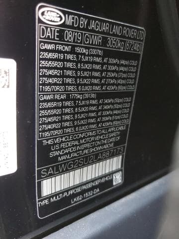 2020 LAND ROVER RANGE ROVER SPORT SE 12
